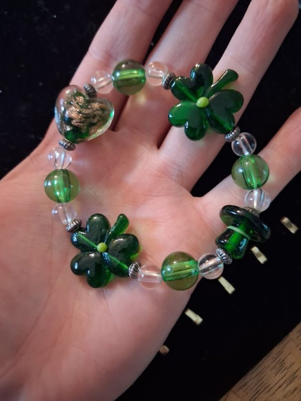 Green beaded bracelet
